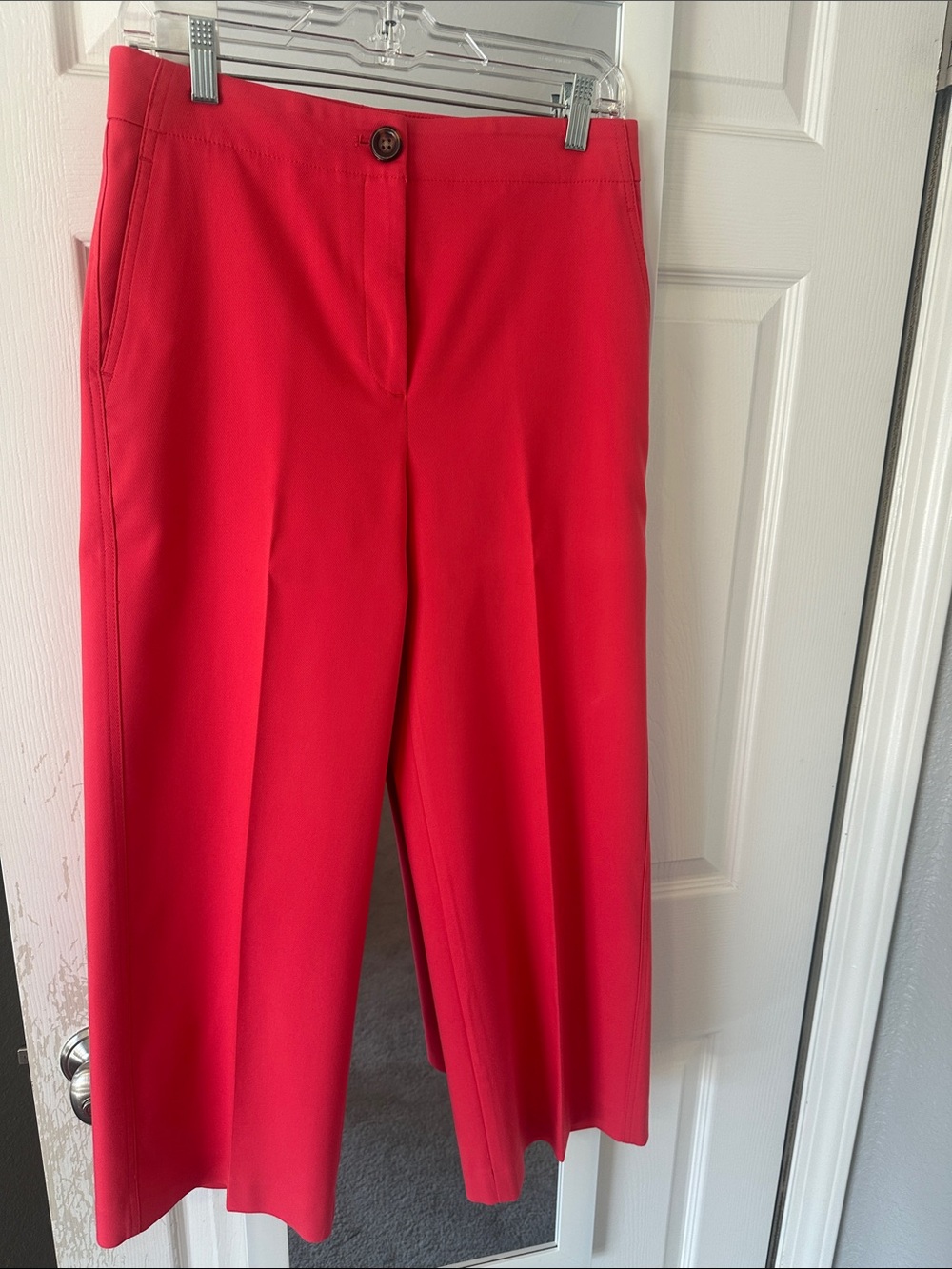 Ann Taylor Red Wide-Leg Dress Pants